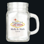 Pot Mason Marié à Las Vegas Mariage personnalisé Favor<br><div class="desc">Marié à Las Vegas Mariage personnalisé Favor Keepsaké Mason Jar</div>