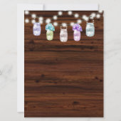 Pot Mason Rustique Avec Faire-part de mariage Lumi (Dos)