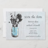 Pot Mason Rustique & Fleurs Sauvages Save the Date (Devant)