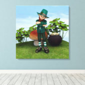 Pot met Goud Canvas Afdruk (Insitu (Houten vloer))