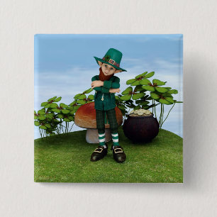 Pot met Goud Vierkante Button 5,1 Cm