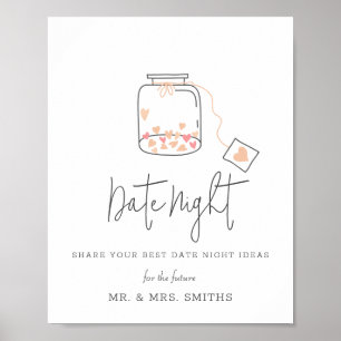 Pot met hart Vrijgezellenfeest datum nacht potje t Poster