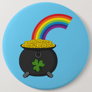 Pot of Gold Rainbow-Cartoon Ronde Button 6,0 Cm