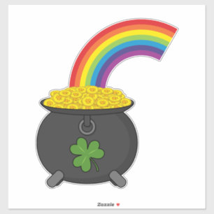 Pot of Gold Rainbow-Cartoon Sticker