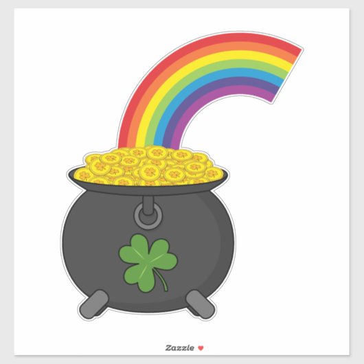 Pot of Gold Rainbow-Cartoon Sticker (Vel)