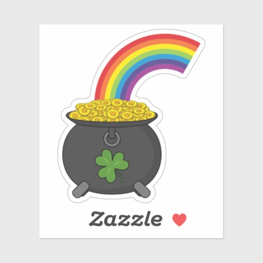 Pot of Gold Rainbow-Cartoon Sticker (Vel)