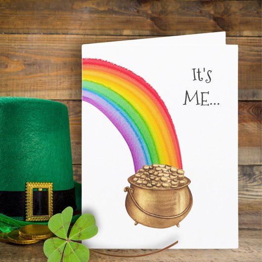 Pot of Gold Rainbow Funny St Patricks Day Kaart