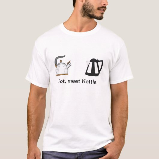 Pot, ontmoet Kettle Funny T Shirt (Voorkant)
