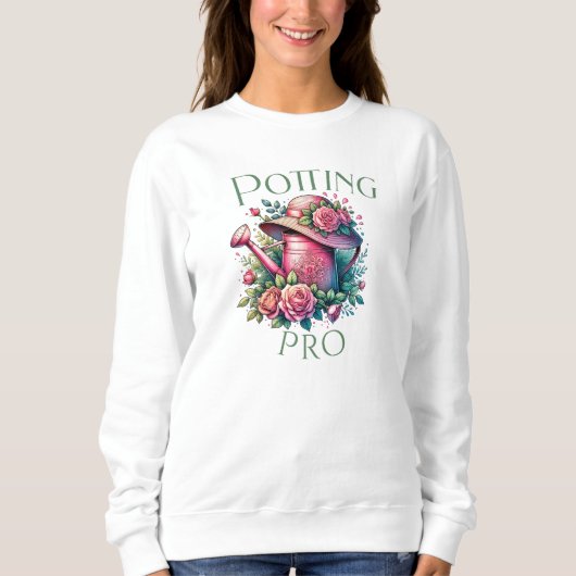 Pot Pro Pink Waters Can Garden Sweatshirt (Devant)