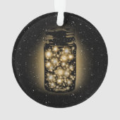 Pot rougeoyant de lucioles avec des étoiles de (dos)