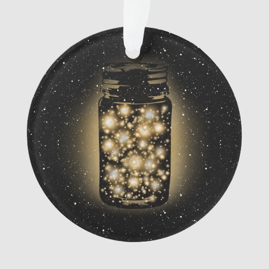 Pot rougeoyant de lucioles avec des étoiles de (devant)