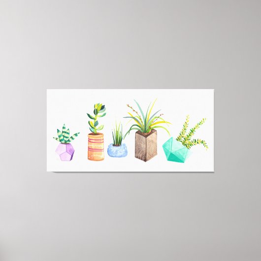 Pot Succulenten Canvas Afdruk (Voorkant)