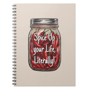 Pot van gedroogde paprika's notitieboek