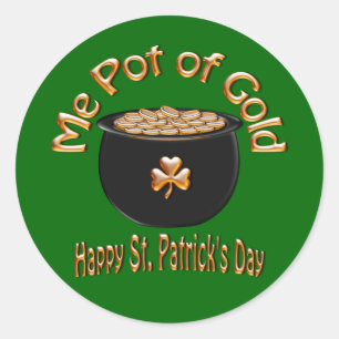 Pot van goud voor Saint Patrick’s Day Ronde Sticker