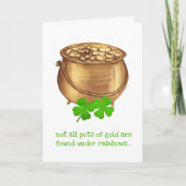 Pot van Gouden Klaver Grappige St Patricks Dag Kaa Aankondiging (Voorkant)
