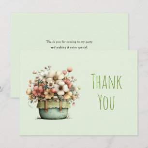 Potaardige Bloemen Gezellig Shabby Stijl Schattig Bedankkaart