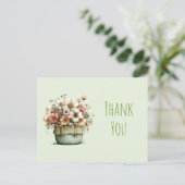 Potaardige Bloemen Gezellig Shabby Stijl Schattig  Briefkaart (Staand voorkant)