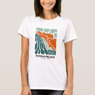 Potala Palace Lhasa Tibet abstracte reizen bloemen T-shirt