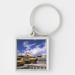 Potala-paleis binnen met kerktorens thuis sleutelhanger