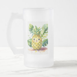 Potat: Schattigee Baby Ananas Waterverf Illustrati Matglas Bierpul