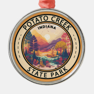 Potato Creek State Park Indiana Emblem Metalen Ornament
