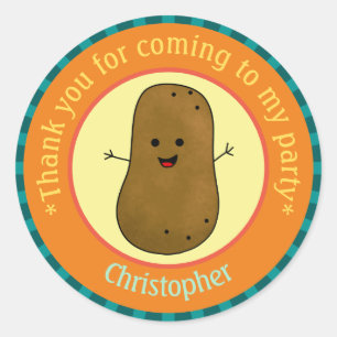 Potato Party Dank u Gepersonaliseerd Ronde Sticker