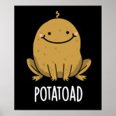Potatoad Funny Potato Toad Pun Dark BG Poster (Voorkant)