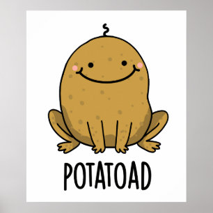 Potatoad Funny Potato Toad Pun Poster