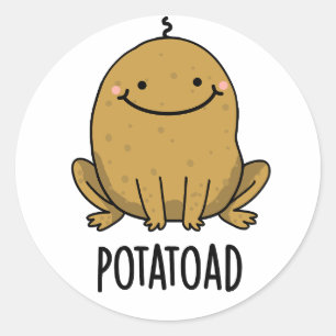 Potatoad Funny Potato Toad Pun Ronde Sticker