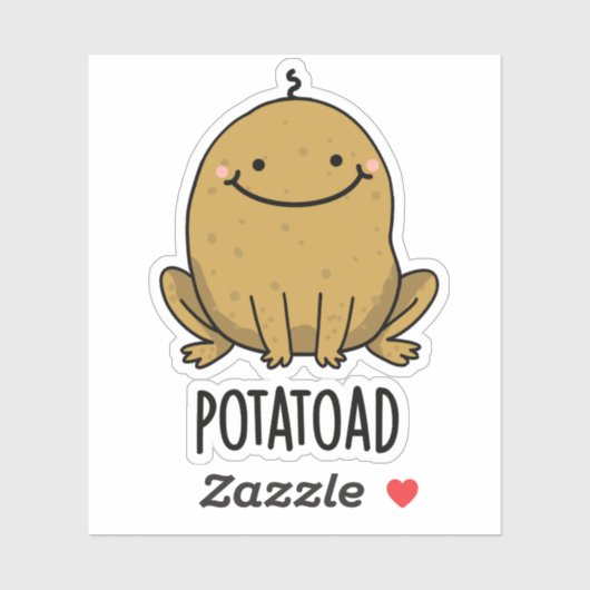 Potatoad Funny Potato Toad Pun Sticker (Vel)