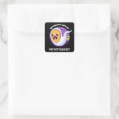 Potatogeist Spooky Spud Potato - Cute Halloween Vierkante Sticker (Tas)