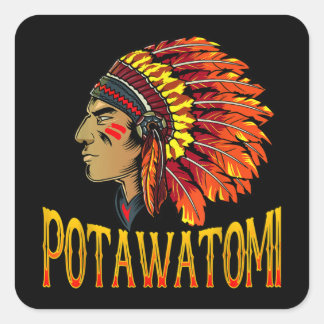 Potawatomi Tribe Native American Potawatomi Herita Vierkante Sticker