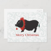 Potbellied Pig Merry kerstdesign Feestdagenkaart (Voorkant / Achterkant)