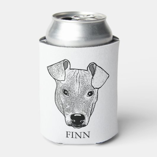 Potcake hond gepersonaliseerde hand tekening blikjeskoeler (Blikje Voorkant)