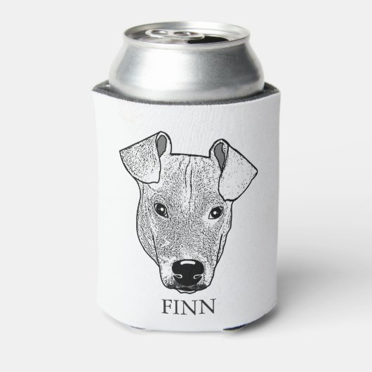 Potcake hond gepersonaliseerde hand tekening blikjeskoeler (Blikje Achterkant)