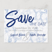 Poteau de Faire-part blanc et bleu fumée minimalis (Devant)