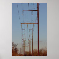 Poteau Pole Wires Photo Poster
