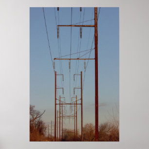 Poteau Pole Wires Photo Poster