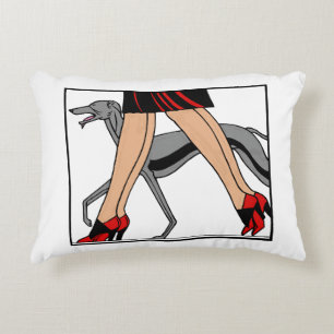 Poten Art Deco Vrouwen Windhond Whippet Hond R Decoratief Kussen