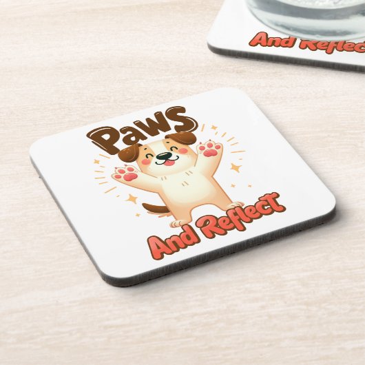 Poten en reflecteren Schattigee hond Bier Onderzetter (Linkerzijde)