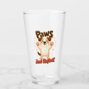 Poten en reflecteren Schattigee hond Glas