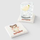 Poten en reflecteren Schattigee hond Stenen Onderzetter (Zijkant)