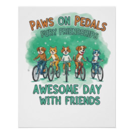 Poten op Pedalen: Een Geweldige Dag met Vrienden Perfect Poster
