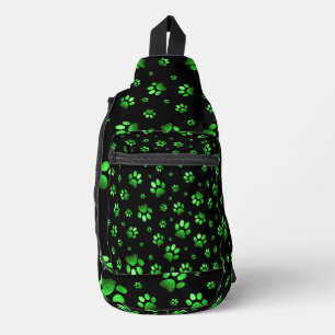 Poten print sprankelend groen glitter, sling bag