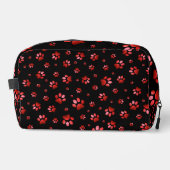 Poten print sprankelrood glitter, toilettasje (Voorkant)