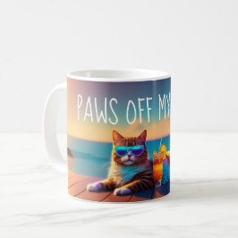 Poten van mijn drankje af - Kat met zonnebril mokk Koffiemok