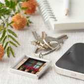 Poten voor bloemen in het dorp sleutelhanger (Zijkant)