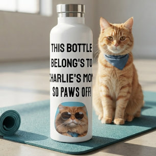 Poten Weg van Kat Moeder Grappige Typografie Foto Waterfles