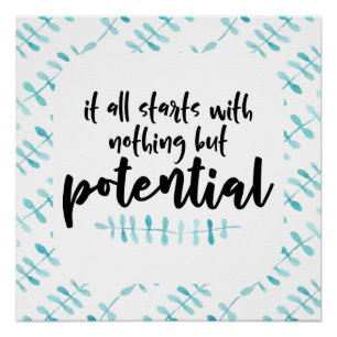 Potentieel Citaat Perfect Poster