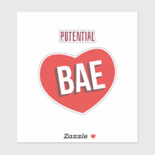 Potentiële Bae, Groot Rood Hart Liefde Ontwerp Sticker